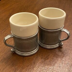 Wilton Armetale Pair of Pewter Mugs & Inserts